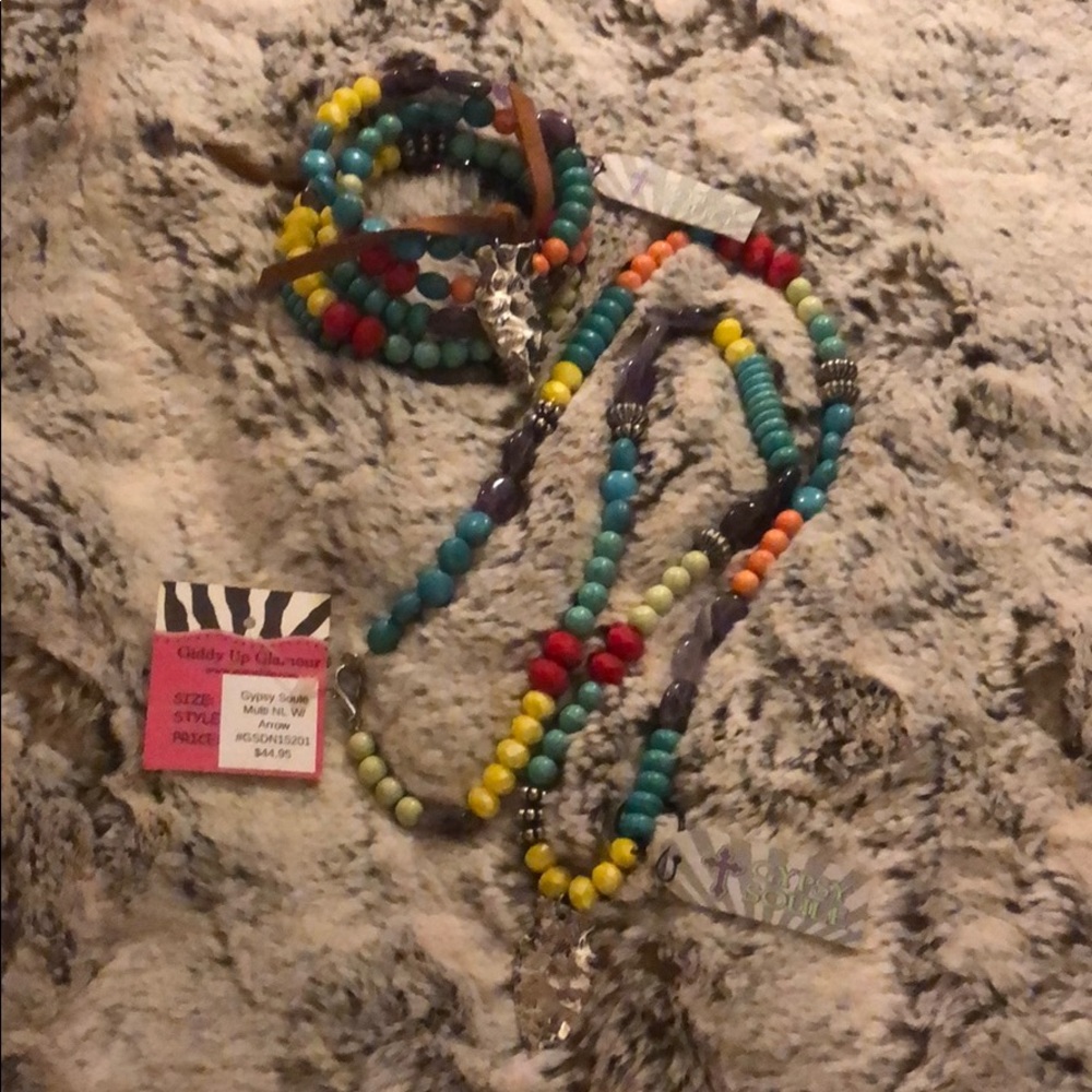 Gypsy Soule Arrow Necklace and Bracelet Set NWT